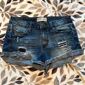 #1 of 2 Mudd Low-Rise Shortie Jean Shorts